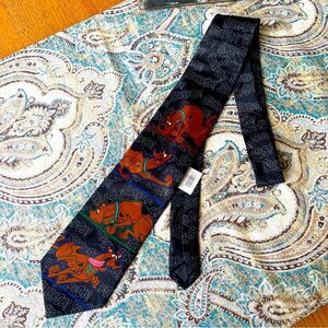 Scooby Doo Men’s Neck Tie Vintage 1998 Black Brown Cartoon Network NWT